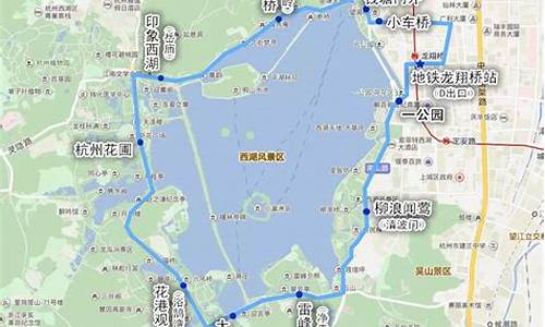 杭州西湖旅游路线图手绘_杭州西湖旅游路线图手绘图
